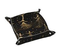 women's nutcracker ballet xmas dance Printing Leather Storage Tray Waterproof and easy to clean for neatly keys, jewelry, makeup and other small items Small 9.8X9.8 in