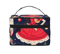 Women's Nutcracker Ballet Xmas Dance Printing Makeup Bag for Women Portable Travel Cosmetic Case Make Up Organizer Bag Beauty Box with Inner Pouch and Handle