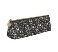 Women's Nutcracker Ballet Xmas Dance Printing Triangular Leather Pencil Case with Zipper Pen Pouchfor Boys Girls Pupil for Work and School