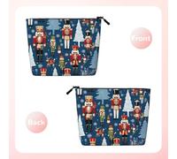 Women's Nutcracker Ballet Xmas Dance - Themed Makeup Bag - Waterproof Hemp Cosmetic Pouch for Travel, Daily Use & Gifts (9.5x6.7x2in)