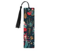 Women's Nutcracker Ballet Xmas Dance Wooden Bookmarks 5 Pcs,Handmade Double-Sided Printed Book Marks Page Markers with Black Tassels Book Accessories Gift for Book Lovers Women Men