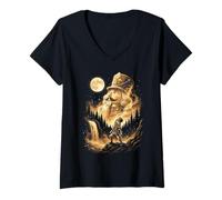 Women's Nutcracker Howling at the Moon Meme Christmas 2026 V-Neck T-Shirt