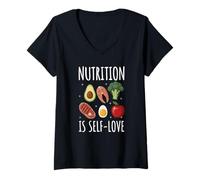 Womens Nutrition is Self-Love Self Care Dietitian Mental Health V-Neck T-Shirt