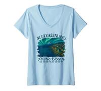 Womens Nuuk Greenland Souvenir Kingdom of Denmark Arctic Ocean V-Neck T-Shirt