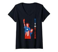 Womens Nuyorican New York Puerto Rico Rican Flag Taino Boricua V-Neck T-Shirt