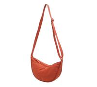 Women's Nylon Crescent Bag, Solid Color Hobos Chest Fanny Pack, Smooth Zipper and Lightweight, Applies to Commute, Weekend Trip and Commute (orange-red,28 * 17 * 10cm)