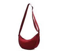 Women's Nylon Crescent Bag, Solid Color Hobos Chest Fanny Pack, Smooth Zipper and Lightweight, Applies to Commute, Weekend Trip and Commute (burgundy,28 * 17 * 10cm)