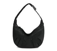 Women's Nylon Folding Shoulder Bag with Large Capacity Zip Underarm Purse Solid Hobo Shoulder Bag for Everyday Travel Work, black, 14.96x13.78x4.72Zoll