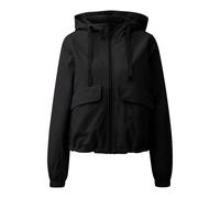 Women's Nylon Jacket with Adjustable Hem and Hood QS Noir XL