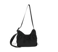 Women's Nylon Shoulder Bag Bow Decoration Fashion Forearm Bag with Adjustable Strap Large Capacity for Outdoor Folding Crossbody, black, Eine Größe