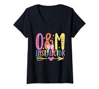 Women's O&M Appreciation Braille Orientation & Mobility Instructor V-Neck T-Shirt