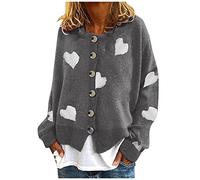 Women's O-Neck Long Sleeve Ribbed Knitted Jumper Casual Pullover Warm Top, gray, L