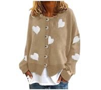 Women's O-Neck Long Sleeve Ribbed Knitted Jumper Casual Pullover Warm Top, khaki, L