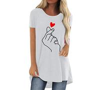 Women's O-Neck T-Shirt Daily Stylish Top Shirts 80's Clothes, White, L