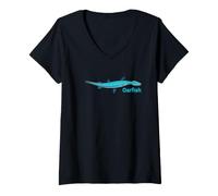 Women's Oarfish Doomsday Fish Deep Sea Regalecidae V-Neck T-Shirt