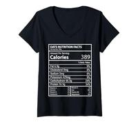 Women's Oats Nutrition Facts Minimal Kitchen Decor Panel Design V-Neck T-Shirt