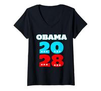 Womens Obama 2028 Presidential Election Democrat POTUS 3rd Term V-Neck T-Shirt