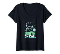 Women's OBGYN On Call Doctor OBGYN ON Call Quote V-Neck T-Shirt