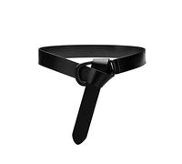 Womens Obi Belt Vintage Genuine Leather 3 Branches Braided Waist Belt (BK, 106cm)