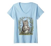 Women's Oboe Cat V-Neck T-Shirt