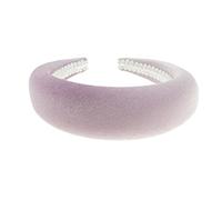 Womens Occasion Wedding Bridal Party Birthday Christmas Evening Wide Thick High Bump Padded Matador Velvet Velour Hair Hairband Headband Alice Band (Lilac, One Size)