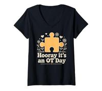 Women's Occupational Therapist Hooray It's an OT Day V-Neck T-Shirt