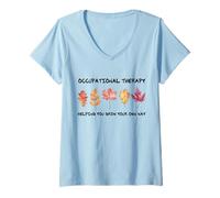 Womens Occupational Therapy Helping You Grow Your Own Way Therapist V-Neck T-Shirt