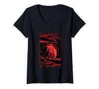 Womens Occupy Mars Retro Astronaut Space Astronomy Exploration V-Neck T-Shirt