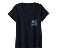Womens OCEAN CITY NJ DOLPHIN COLORFUL BEACH SOUVENIR V-Neck T-Shirt
