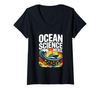 Women's Ocean Science Nerd Marine Biology Ocean Lover V-Neck T-Shirt