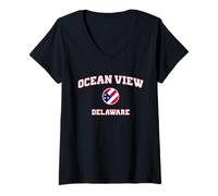 Women's Ocean View Delaware (DE) V-Neck T-Shirt