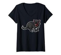 Women's Oceania - Australia - Animals - Tasmanian Devil V-Neck T-Shirt