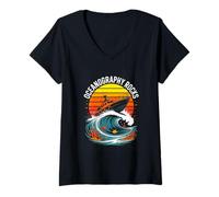 Women's Oceanography Rocks Marine Biology Ocean Science V-Neck T-Shirt