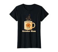 Womens October Mom Cosmos Marigold Coffee Mug Fall Birth Flower T-Shirt