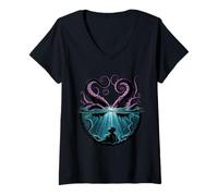 Womens Octopus Kraken Pirate Mariner’s Final Vision V-Neck T-Shirt