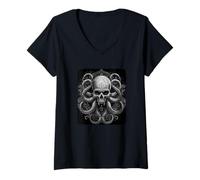 Women's Octopus Skull Costume for Boys and Girls V-Neck T-Shirt