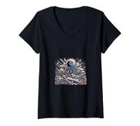 Womens Octopus V-Neck T-Shirt