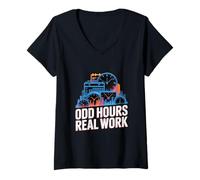 Women's Odd Hours Real Work Night Shift Workers V-Neck T-Shirt