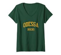 Women's Odessa High School HS Townsend DE Vintage Sports V-Neck T-Shirt