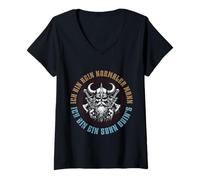 Womens Odin Design Ich Bin Kein Normaler Mensch Ich Bin EIN Sohn V-Neck T-Shirt