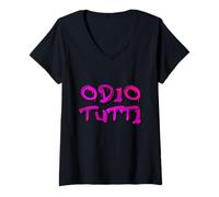 Women's Odio Tutti, dal Primo all'ultimo. Divertente Graffiti vGP V-Neck T-Shirt