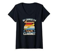 Women's of Course I'm Awesome I Play The Clarinet V-Neck T-Shirt
