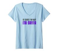 Womens of Course I'm Right I'm SAVTA Jewish Grandmother V-Neck T-Shirt