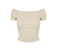 Urban Classics Women's Ladies Off Shoulder Rib Tee T-Shirt, Beige, XS