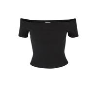 Urban Classics Women's Ladies Organic Off Shoulder Rib Tee T-Shirt, Black, S
