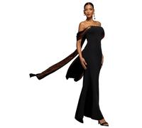 Women's off-the-shoulder dress Goddiva Angel Maxi Noir 40