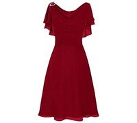 Women's Off the Shoulder Evening Dresses UK Chiffon Solid Bridesmaid Dress High Waisted Formal Wedding Dress Ladies Sexy Cocktail Dresses Party Gown Red