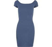 Women's off-the-shoulder ribbed dress Urban Classics Bleu L
