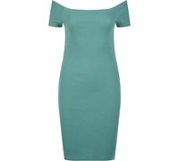 Women's off-the-shoulder ribbed dress Urban Classics Vert 2XL