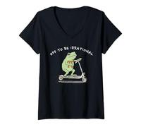 Women's Off to Be Irrational Frog Happy Pi Day Math Pi Symbol 3.14 V-Neck T-Shirt